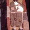5. Ruthwell Cross (west face), top panel of shaft:John the Baptist with the Lamb of God.