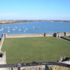 view of the grounds at Portchester Castle from the keep